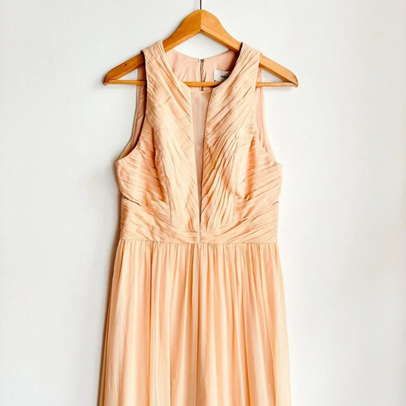 Anthropologie BHLDN Aurelie Light Blush Pink Silk Gown 8 - Picture 3 of 10
